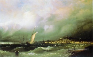 vue de feodosiya 1845 Romantique Ivan Aivazovsky russe Peinture à l'huile